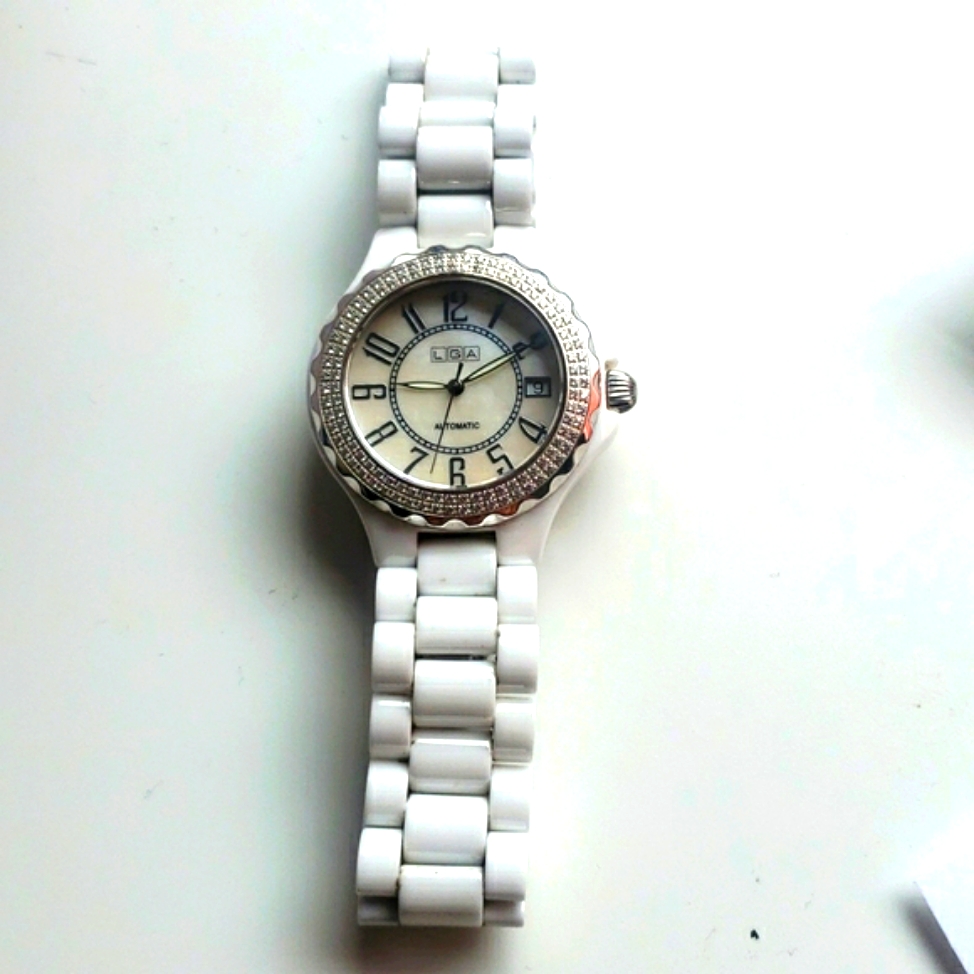Lauren G Adams Watch Ceramic Cubic Zirconium Bezel